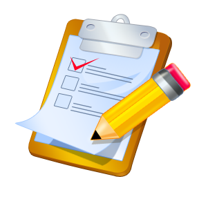 clipboard checklist pencil icon display