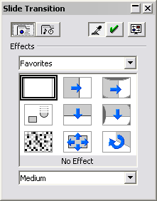 Slide Transition Dialog Box