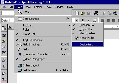 Customize Toolbar