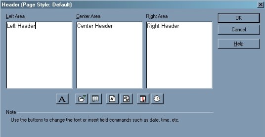 Headers/Footers