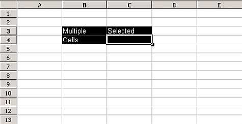 Multiple selected cells