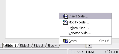 Slides Tabs: Insert Slide