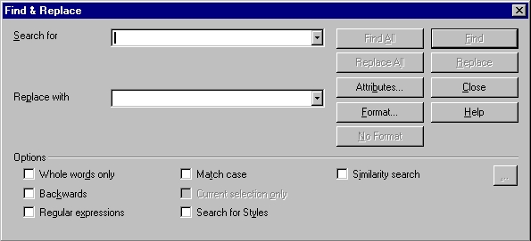 Search Dialog Box