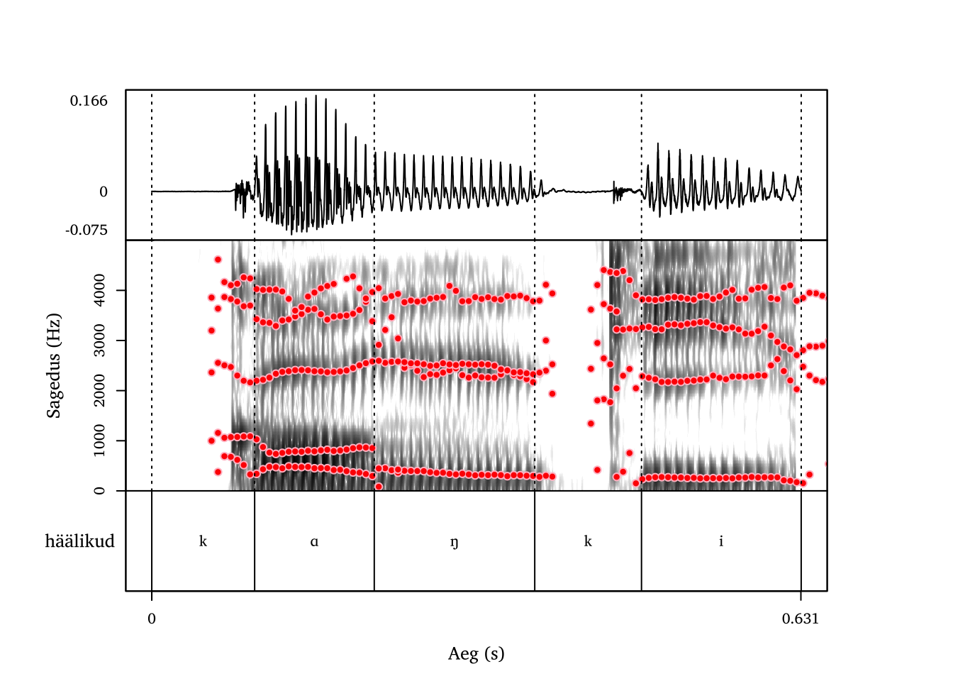 Velaarne nasaal [ŋ] sõnas kangi.